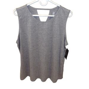 Ideology Performance Top Gray Marl Size 1X NWT